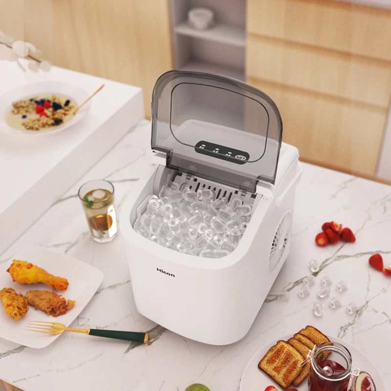Portable-Automatic Countertop ice maker on counter with food